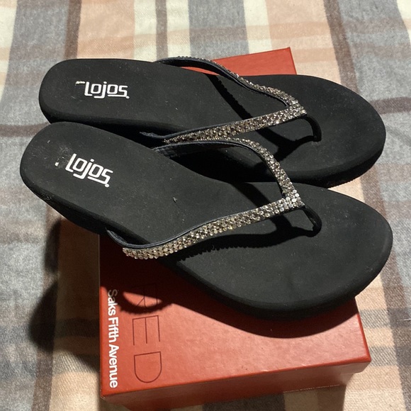 Black Crystal and Metal Studs Sparkling Platform Sandals - Picture 7 of 14